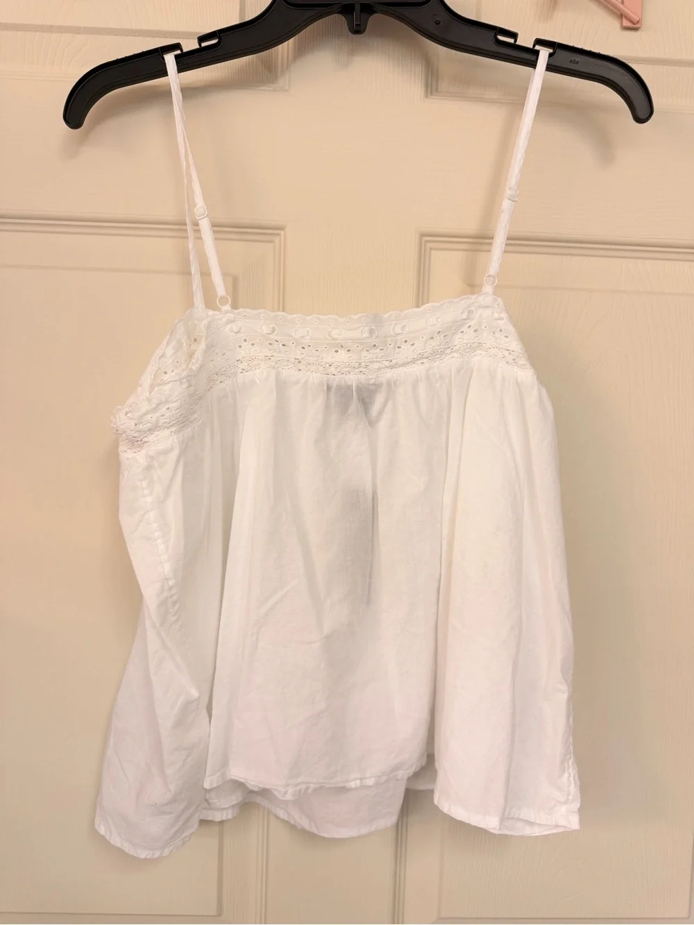 J. Crew White Cotton Lace-Trim Camisole